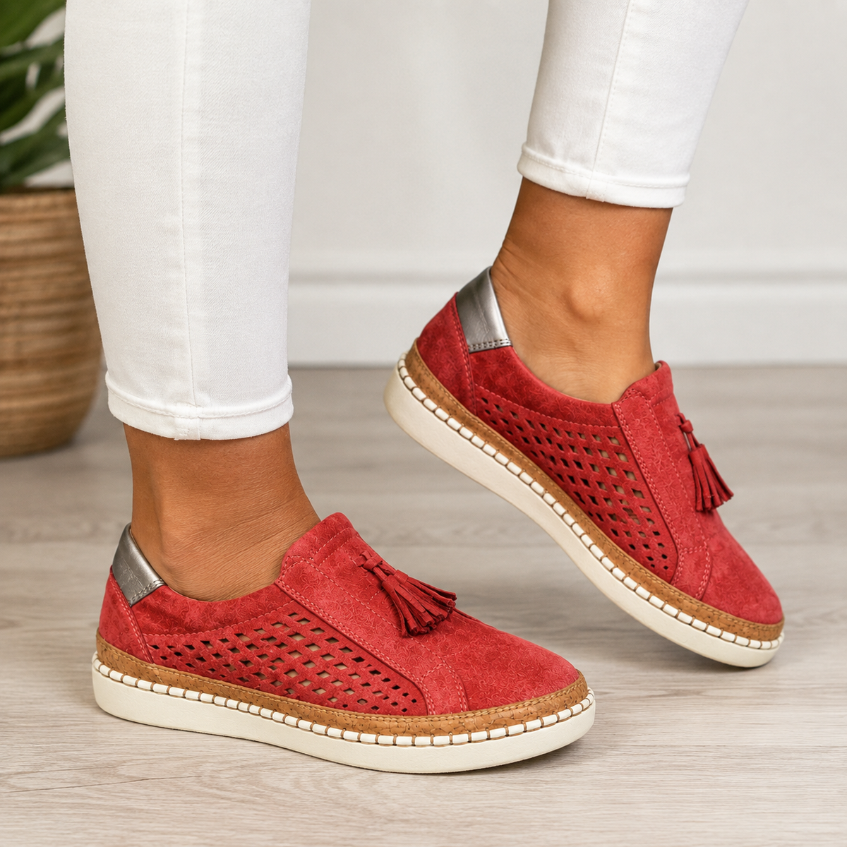 Lanae – Mocassins orthopédiques confort – rouge