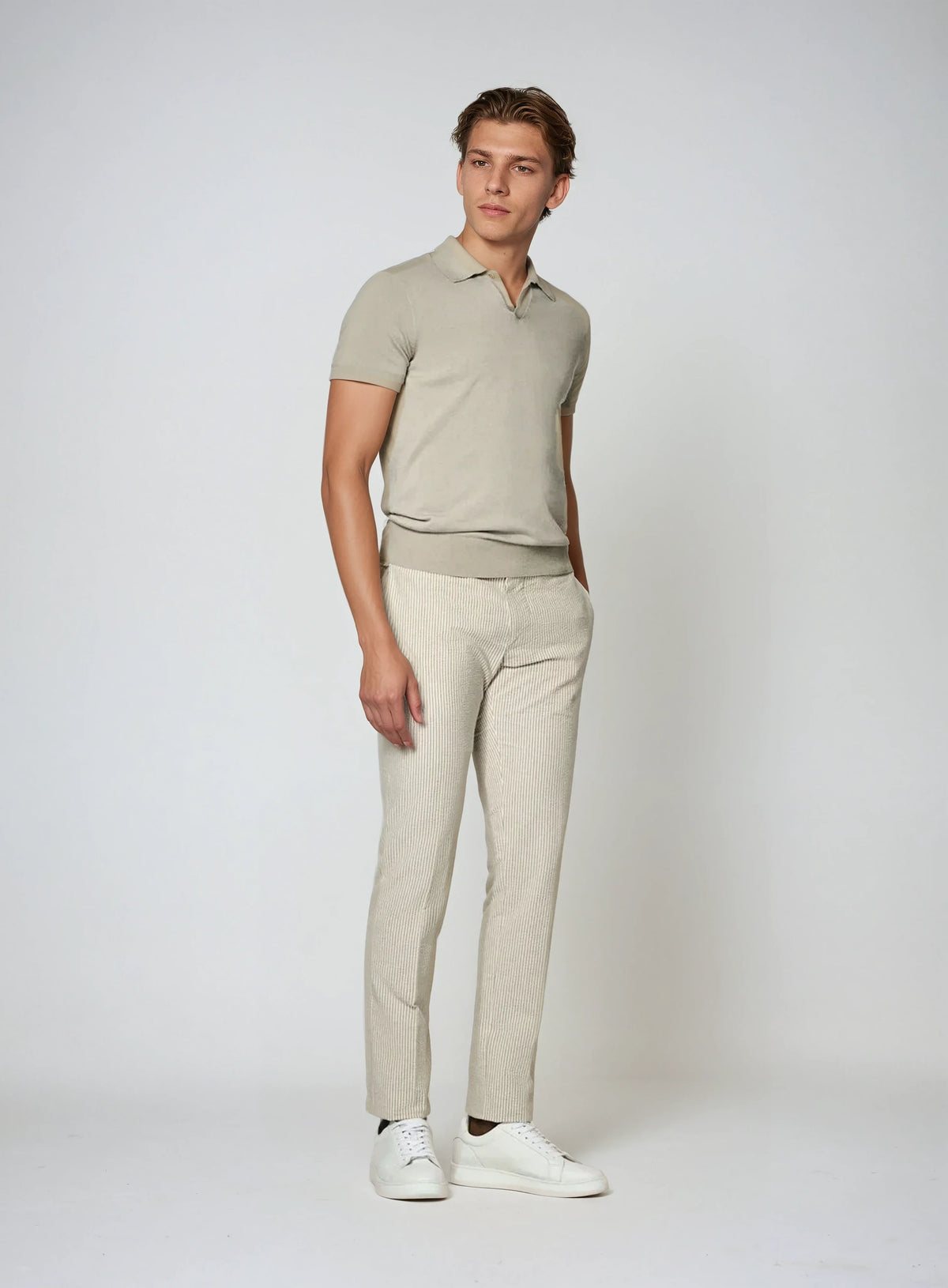 POLO DÉBOUTONNÉ - TAUPE
