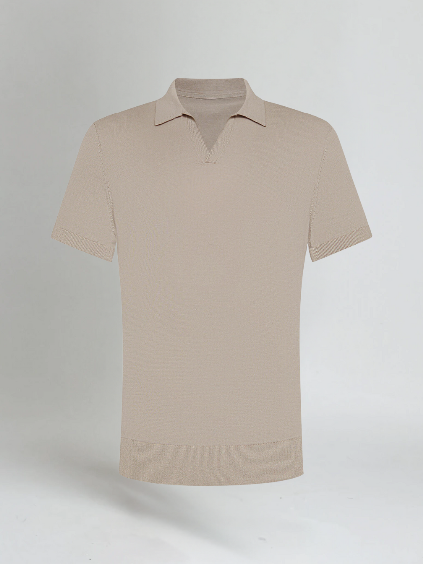 POLO DÉBOUTONNÉ - TAUPE