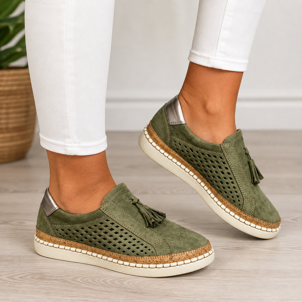 Lanae – Mocassins orthopédiques confort – vert