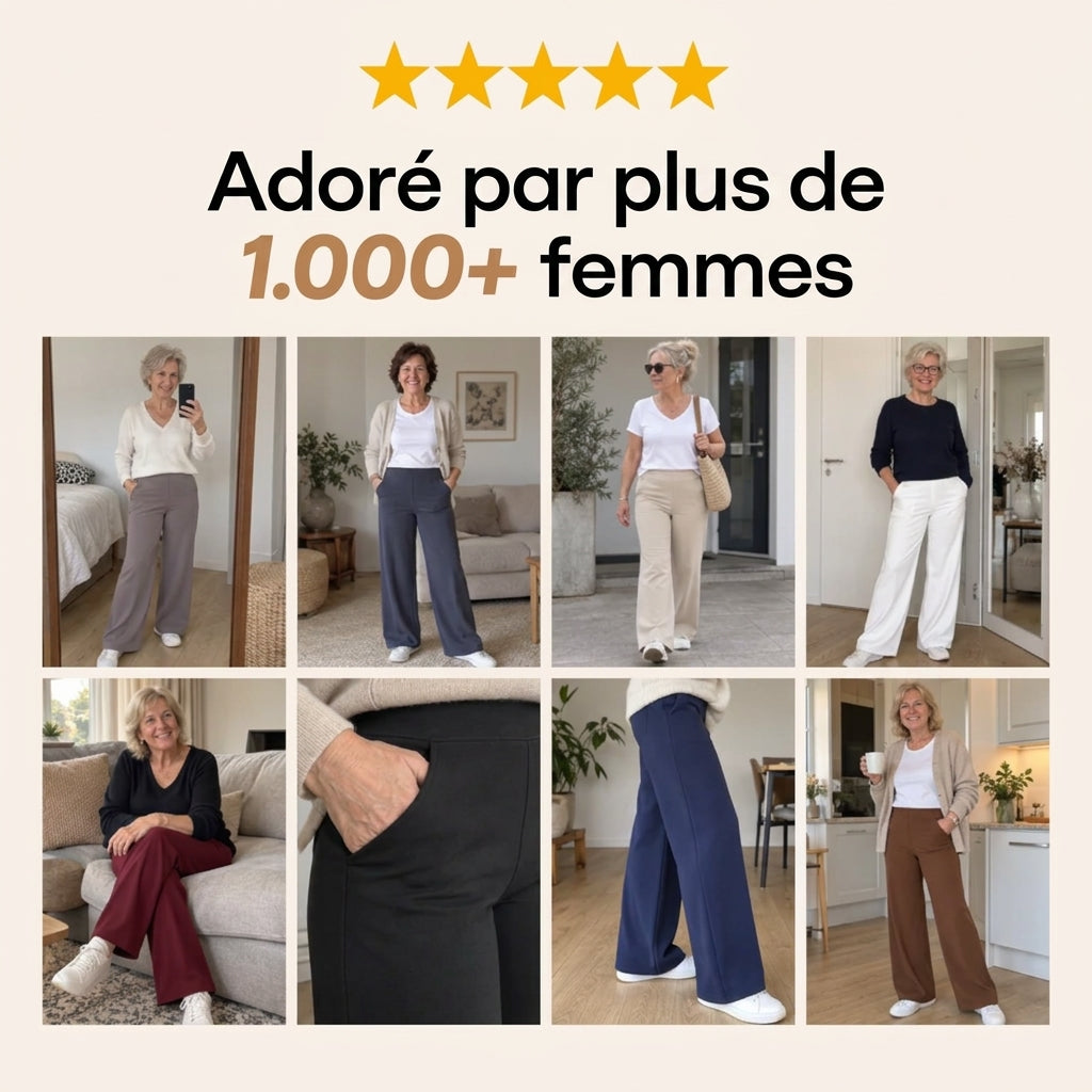 Clara | Pantalon Stretch Confort Taille Haute – Élégant & Sans Serrer