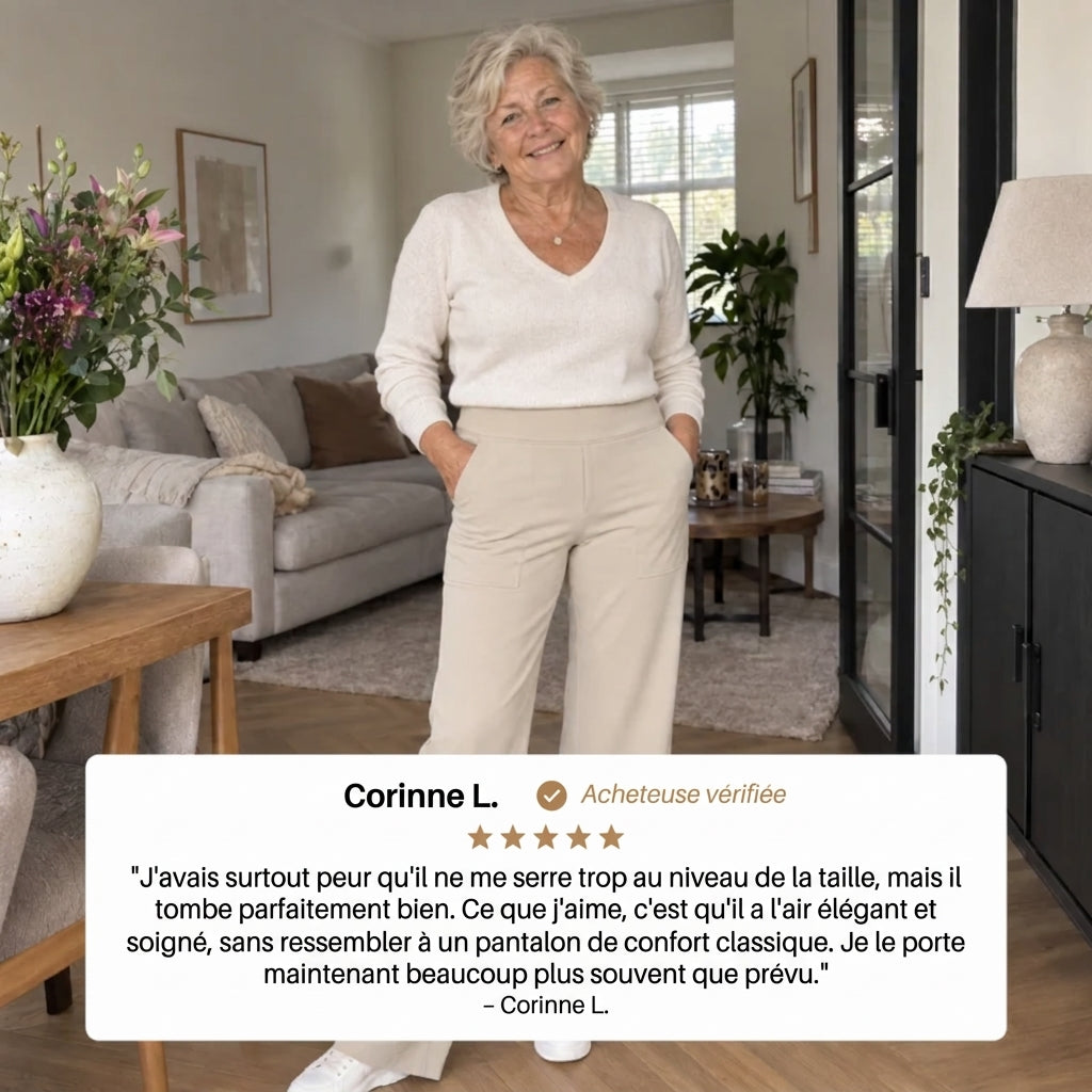Clara | Pantalon Stretch Confort Taille Haute – Élégant & Sans Serrer