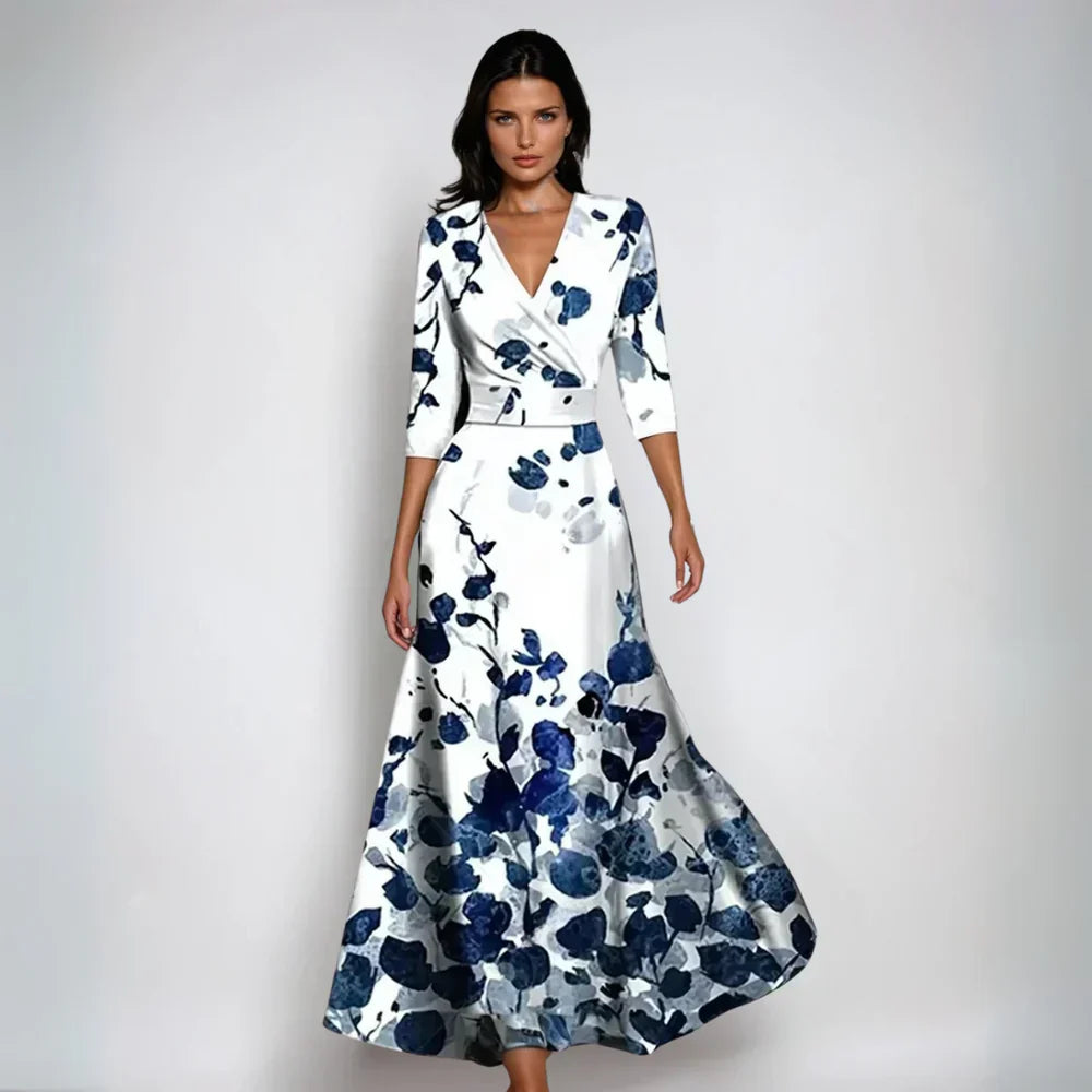 ELISA - ELÉGANTE ROBE PORTEFEUILLE À FLEURS
