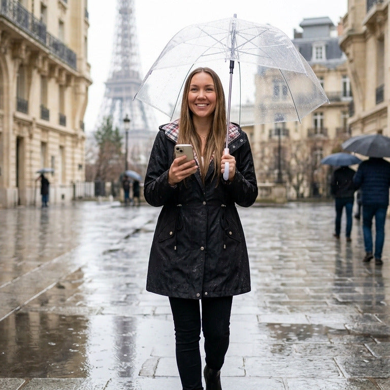 Veste Imperméable Femme Légère – Coupe Cintrée à Capuche Amovible