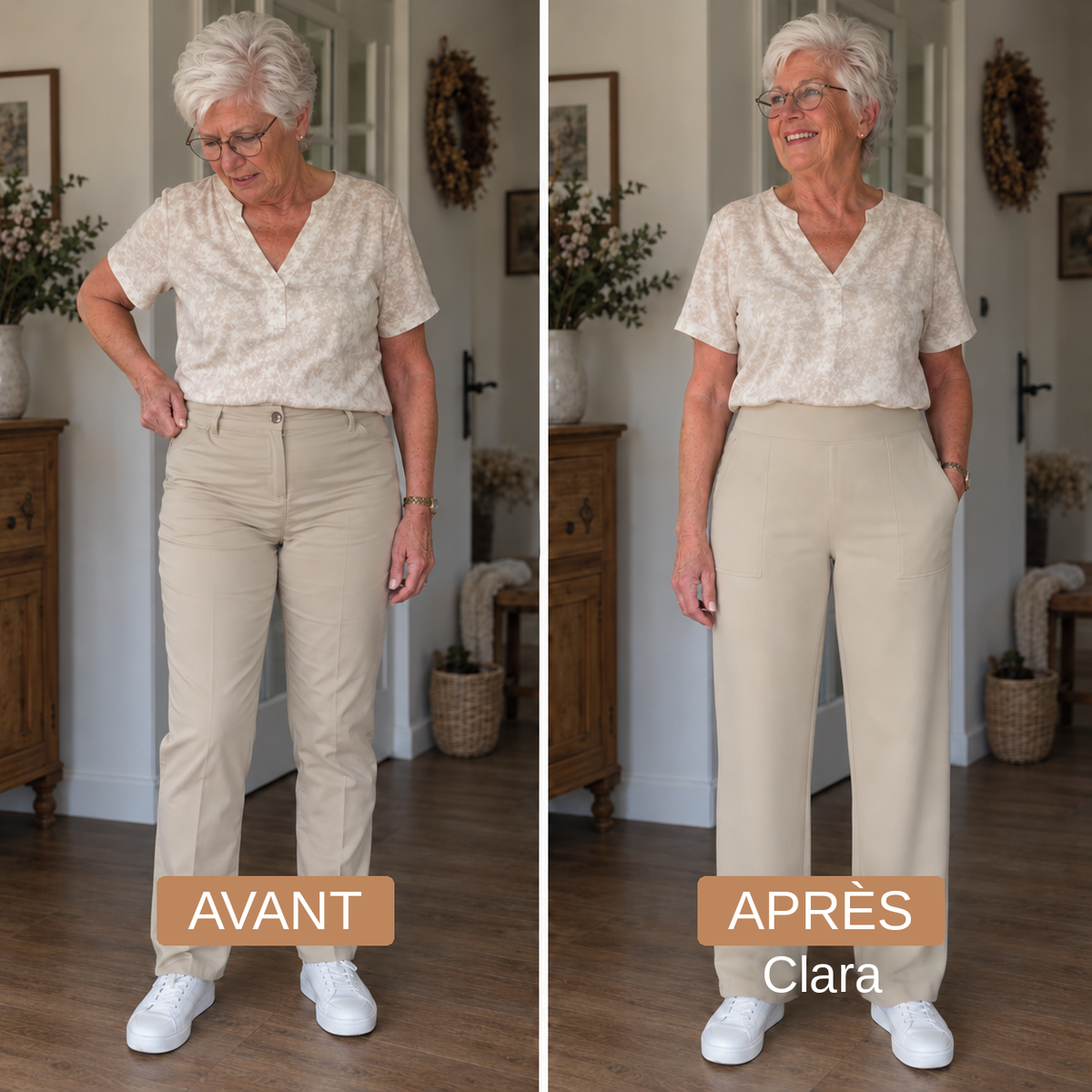 Clara | Pantalon Stretch Confort Taille Haute – Élégant & Sans Serrer
