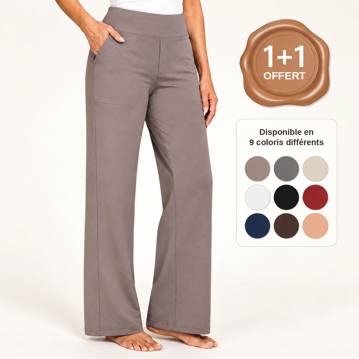 Clara | Pantalon Stretch Confort Taille Haute – Élégant & Sans Serrer