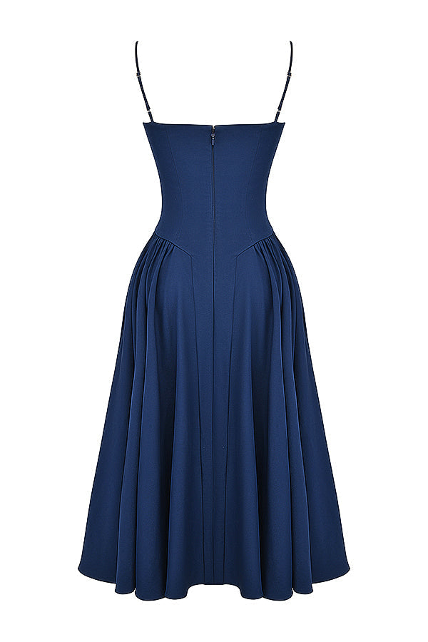 ÉLISE | ROBE MIDI À CORSET EN SATIN